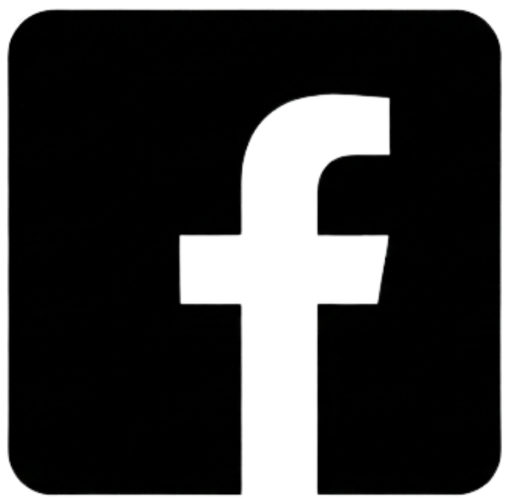 Schwarzes Facebook-Logo auf weißem Hintergrund, Symbol für soziale Netzwerke und Online-Kommunikation.