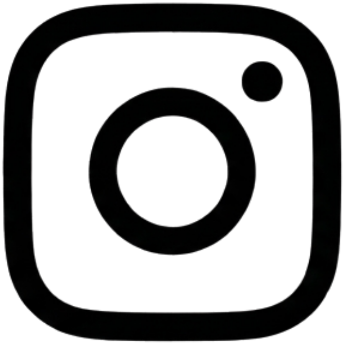 Instagram-Logo in Schwarz-Weiß, iconic für Social-Media und Fotografie-Sharing, auf weißem Hintergrund.
